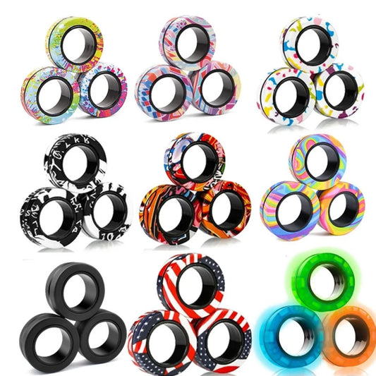 3PC Magnetic Ring Stress Relief Toy Set