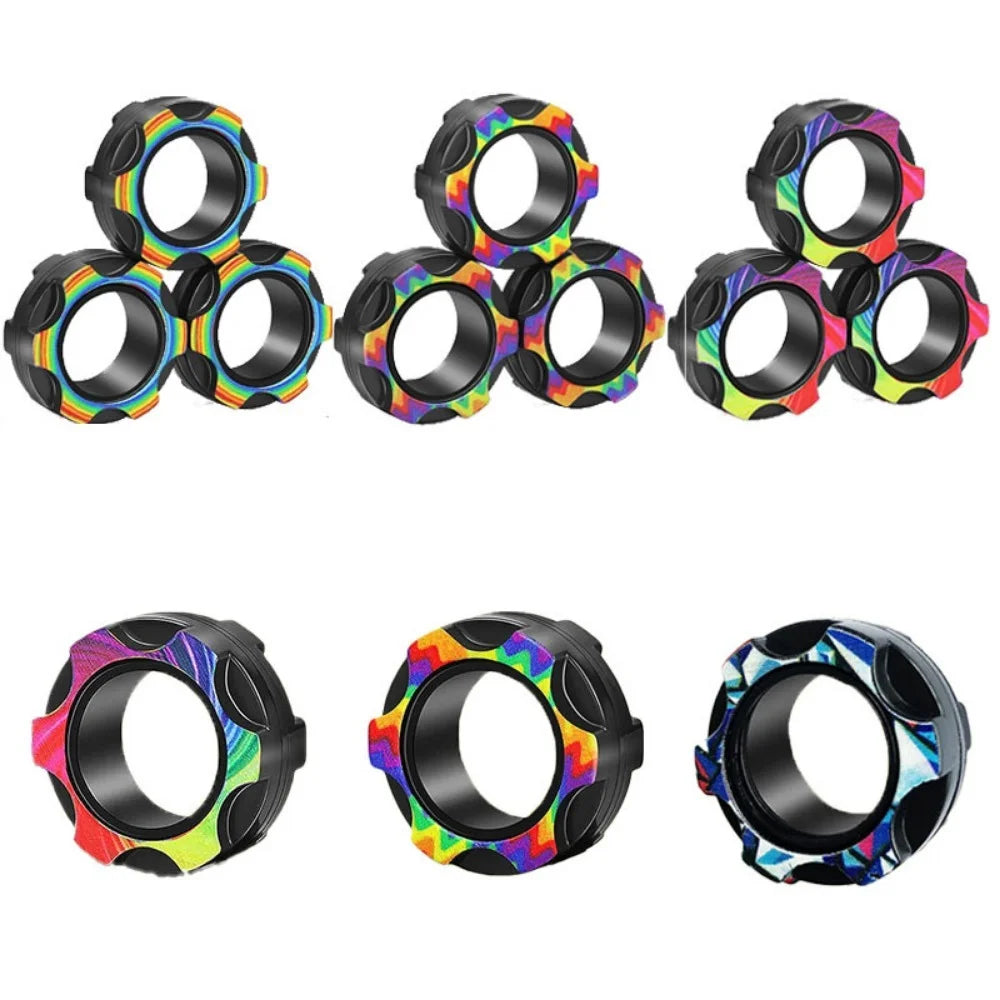 3PC Magnetic Ring Stress Relief Toy Set